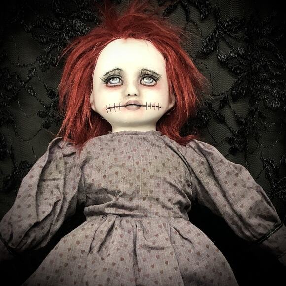 OOAK Creepy Odd 16” Haunted Ghost Doll Scary Halloween Horror Art Doll Prop - Picture 9 of 16
